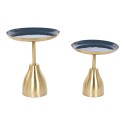 Conjunto de 2 mesas Home ESPRIT Azul Dourado 40,5 x 40,5 x 48 cm
