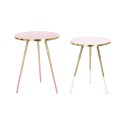 Set of 2 tables Home ESPRIT Pink Golden 41 x 41 x 51 cm
