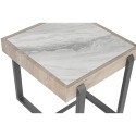 Mesa de apoio Home ESPRIT Branco Cinzento Natural Metal 50 x 50 x 50 cm