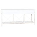 Console Home ESPRIT Branco Castanho Preto Metal Abeto 181 x 45 x 86 cm