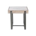 Mesa de apoio Home ESPRIT Branco Cinzento Natural Metal 50 x 50 x 50 cm