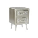 Mesa de Cabeceira Home ESPRIT Prateado Metal Madeira MDF 46 x 39 x 63 cm