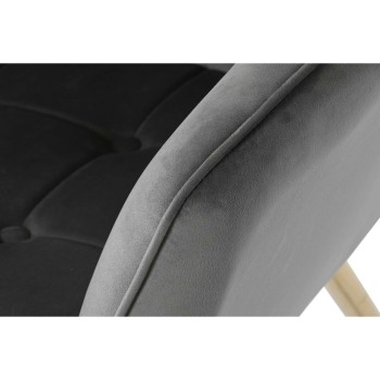 Butaca DKD Home Decor Dorado Gris oscuro Metal 74 x 74 x 90 cm