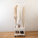Staande kapstok Vinthera Moa Aço Branco Com rodas 45,5 x 29,5 x 159 cm