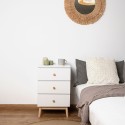 Comodino Vinthera Moa Bianco Melammina Legno di pino 40 x 30 x 65 cm