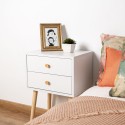 Mesa de Cabeceira Vinthera Moa Branco Plástico 40 x 30 x 62,5cm