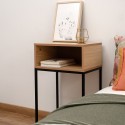 Mesa de Cabeceira Vinthera Moa Natural Metal 40 x 30 x 68 cm