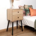 Mesa de Cabeceira Vinthera Moa Natural Metal 35 x 26 x 65 cm