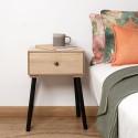 Mesa de Cabeceira Vinthera Moa Aço Natural 35 x 26 x 50 cm