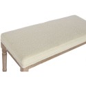 Panca Home ESPRIT Bianco Naturale Poliestere Legno d'albero della gomma 100 x 38 x 43 cm