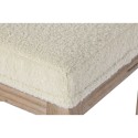 Panca Home ESPRIT Bianco Naturale Poliestere Legno d'albero della gomma 100 x 38 x 43 cm
