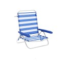 Marbueno Cadeira Dobrável 5 Posições Alumínio Listras Azul e Branco Praia e Piscina 63X76X78 cm 10314