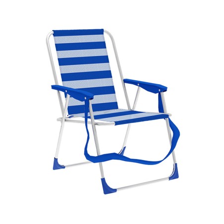 Marbueno Chaise Pliante Aluminium Rayures Bleu et Blanc Plage et Piscine 53X56X78 cm 10312 Marbueno Chaise Pliante Aluminium Rayures Bleu et Blanc Plage et Piscine 53X56X78 cm 10312
