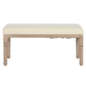 Panca Home ESPRIT Bianco Naturale Poliestere Legno d'albero della gomma 100 x 38 x 43 cm