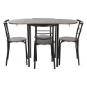 Tavolo con 4 sedie DKD Home Decor Marrone Nero Metallo Legno MDF 121 x 55 x 78 cm