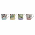 Tasse mug DKD Home Decor Porcelaine Bone China (410 ml) (4 pcs)