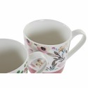 Tasse mug DKD Home Decor Porcelaine Bone China (410 ml) (4 pcs)