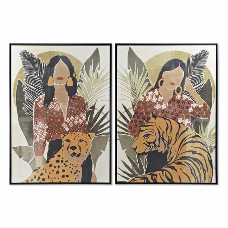 Cadre DKD Home Decor Femme Tigre 104 x 4,5 x 144 cm Animal Tropical (2 Unités) Cadre DKD Home Decor Femme Tigre 104 x 4,5 x 144 cm Animal Tropical (2 Unités)