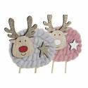 Decorazione Natalizia DKD Home Decor Poliestere Legno (2 pcs) (10 x 4 x 16 cm)