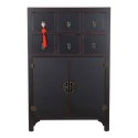 Schubladenschrank DKD Home Decor Schwarz Rot Bunt Tanne Holz MDF Orientalisch 63 x 27 x 101 cm