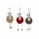 Adorno Natalício DKD Home Decor Poliéster Madeira Rena (3 pcs) (8 x 3 x 26 cm)