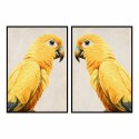 Pintura DKD Home Decor Papagaio Tropical (103 x 4,2 x 143 cm) (2 Unidades)