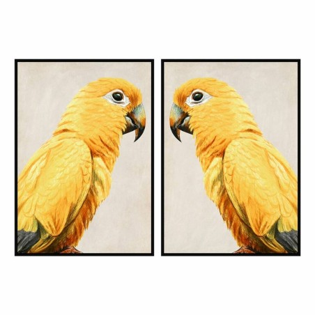 Pintura DKD Home Decor Papagaio Tropical (103 x 4,2 x 143 cm) (2 Unidades) Pintura DKD Home Decor Papagaio Tropical (103 x 4,2 x 143 cm) (2 Unidades)