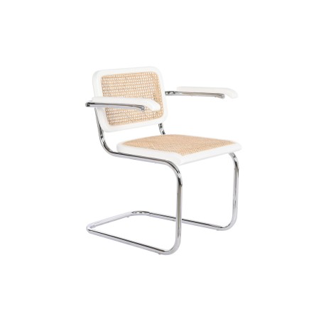 Cadeira de chão DKD Home Decor Branco Prateado Natural 65,5 x 62 x 79 cm