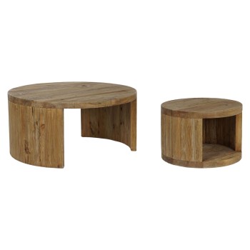 Set di 2 tavoli Home ESPRIT Legno 99 x 99 x 48 cm