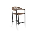 Sgabello Home ESPRIT Marrone Nero Alluminio Rattan 52 x 55 x 105 cm