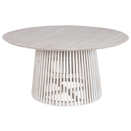 Mesa de Comedor Home ESPRIT Blanco madera de mindi 150 x 150 x 75 cm Mesa de Comedor Home ESPRIT Blanco madera de mindi 150 x 150 x 75 cm