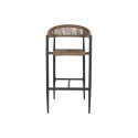 Sgabello Home ESPRIT Marrone Nero Alluminio Rattan 52 x 55 x 105 cm