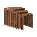 Set of 3 tables Home ESPRIT Natural Teak 40 x 40 x 40 cm