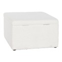 Panca Home ESPRIT Bianco Poliestere Legno MDF 60 x 60 x 36 cm