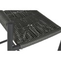 Sgabello Home ESPRIT Nero Grigio scuro Alluminio Rattan 52 x 55 x 105 cm