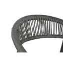 Sgabello Home ESPRIT Nero Grigio scuro Alluminio Rattan 52 x 55 x 105 cm
