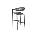Sgabello Home ESPRIT Nero Grigio scuro Alluminio Rattan 52 x 55 x 105 cm