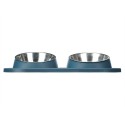 Comedouro para Cão Mascow 317 Azul Metal 40 x 8,5 x 22 cm Duplo
