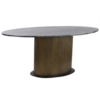 Esstisch Home ESPRIT Schwarz Gold Messing Marmor 200 x 110 x 76 cm