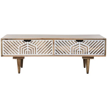 Tavolino da Caffè Home ESPRIT Bianco Legno di mango 115 x 60 x 40 cm