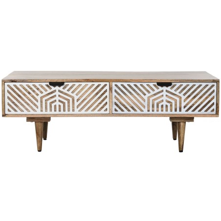 Mesa de Centro Home ESPRIT Blanco Madera de mango 115 x 60 x 40 cm Mesa de Centro Home ESPRIT Blanco Madera de mango 115 x 60 x 40 cm