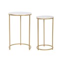 Set di 2 tavoli Home ESPRIT Dorato Metallo Marmo 40 x 40 x 64 cm