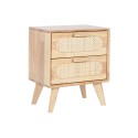 Mesa de Cabeceira Home ESPRIT Madeira Metal Rotim 40 x 30 x 48 cm