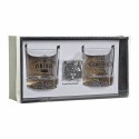 Conjunto de Copos DKD Home Decor Transparente Cinzento escuro Cristal Pedra Loft 320 ml (6 Unidades)