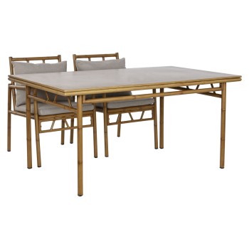 Tavolo con 4 sedie Home ESPRIT Alluminio 160 x 90 x 75 cm (5 Pezzi)