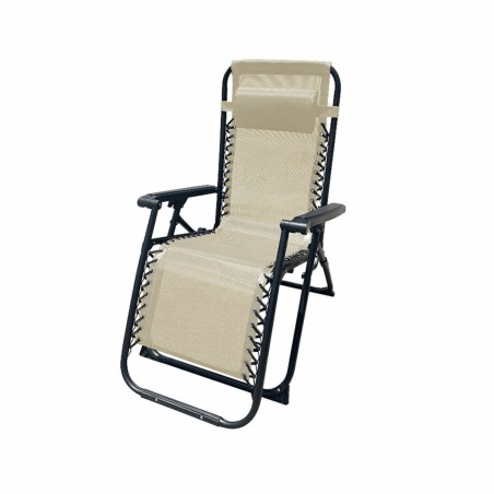 Marbueno Tumbona Plegable Acero Con Cojin Jardin y Piscina 90X66X108 cm Gravedad Cero Beige 10005 Marbueno Tumbona Plegable Acero Con Cojin Jardin y Piscina 90X66X108 cm Gravedad Cero Beige 10005