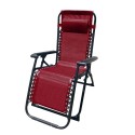 Marbueno Cadeira Dobrável em Aço com Almofada para Jardim e Piscina 90X66X108 cm Zero Gravidade Burdeos 10010