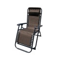 Marbueno Espreguiçadeira Dobrável Aço com Almofada Jardim e Piscina 90X66X108 cm Gravidade Zero Marrom 10007