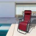 Marbueno Cadeira Dobrável em Aço com Almofada para Jardim e Piscina 90X66X108 cm Zero Gravidade Burdeos 10010