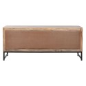 Móvel de TV Home ESPRIT Castanho Preto Prateado Madeira de mangueira Espelho 130 x 40 x 55,5 cm